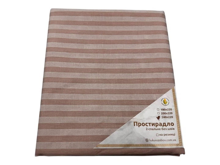 Простынь из бязи 240х220 см - Lines Brown - изображение 3