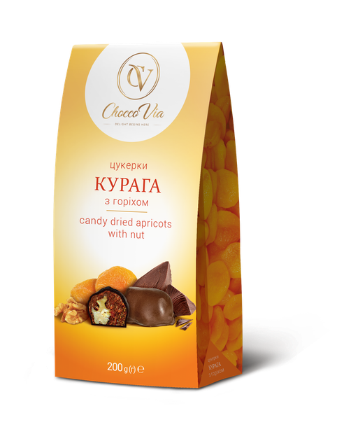 Набір цукерок Курага з горіхом Chocco Via пакет 200г (213759) - Фото 1 Набір цукерок Курага з горіхом Chocco Via пакет 200г (213759) - изображение 1