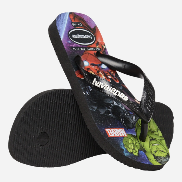 Japonki chłopięce Havaianas 4148300.0090 33-34 (31-32BR) Czarne (7909989475126) - obraz 6