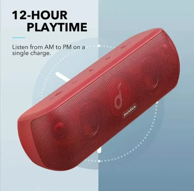 Портативная колонка Anker SoundCore Motion+ (Plus), Bluetooth, 30W, 6700mAh, Hi-Res, BassUp, EQ, IPX7, TWS, красный - Фото 3 Портативная колонка Anker SoundCore Motion+ (Plus), Bluetooth, 30W, 6700mAh, Hi-Res, BassUp, EQ, IPX7, TWS, красный - изображение 3