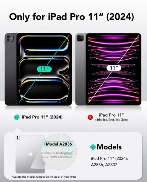 Чехол ESR для iPad Pro 11" (2024) - Rebound Magnetic, Black (4894240191002) - Фото 2 Чехол ESR для iPad Pro 11" (2024) - Rebound Magnetic, Black (4894240191002) - изображение 2