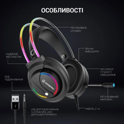 Навушники GamePro HS733 Black (HS733) - Фото 8 Навушники GamePro HS733 Black (HS733) - зображення 8