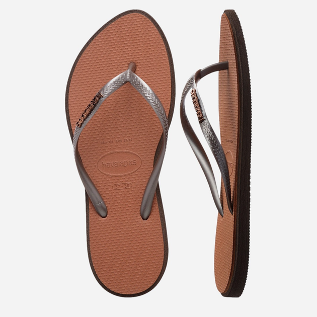 Klapki japonki damskie basenowe Havaianas 4149584.0727 43-44 (41-42BR) Ciemnobrązowe (7909989578476) - obraz 4