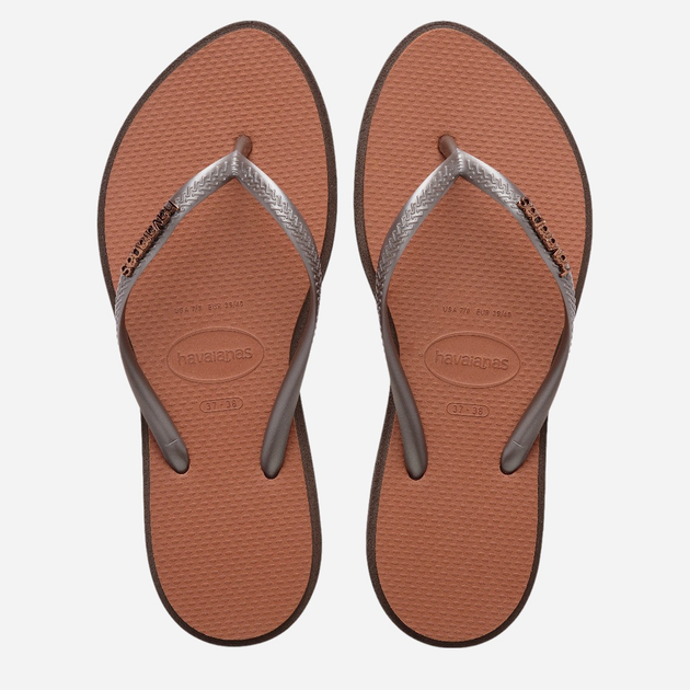 Klapki japonki damskie basenowe Havaianas 4149584.0727 43-44 (41-42BR) Ciemnobrązowe (7909989578476) - obraz 5