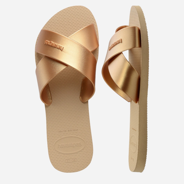 Жіночі шльопанці Havaianas 4148866.0570 43-44 (41-42BR) Золотисті (7909989527986) - зображення 6