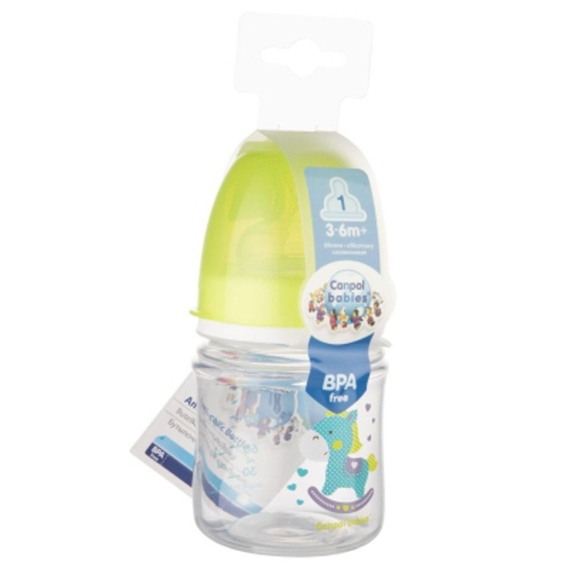 Пляшечка для годування Canpol babies Easystart Кольорові звірята 120 мл Бірюзова (35/205) - зображення 2