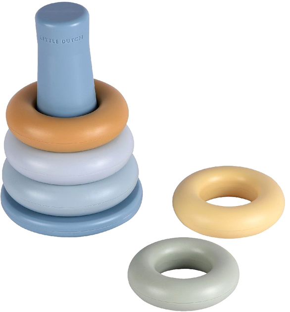 Piramidka Little Dutch Stacking Rings Niebieska 2007771 (8712051096810) - obraz 4