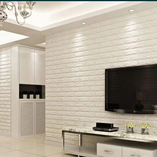 3D панель самоклеящаяся StickerWall под кирпич 770х700х3 мм белая - изображение 9