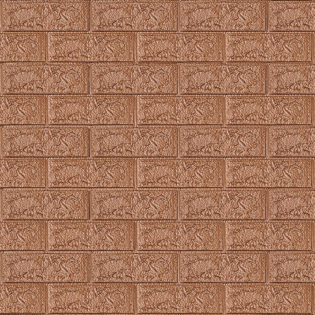 3D панель самоклеящаяся StickerWall под кирпич 770х700х3 мм коричневая - изображение 1
