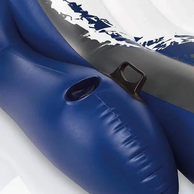 Надувное кресло-шезлонг с подлокотником для пляжа 180 x 135 х 60 см Intex 58868 Синий - изображение 6