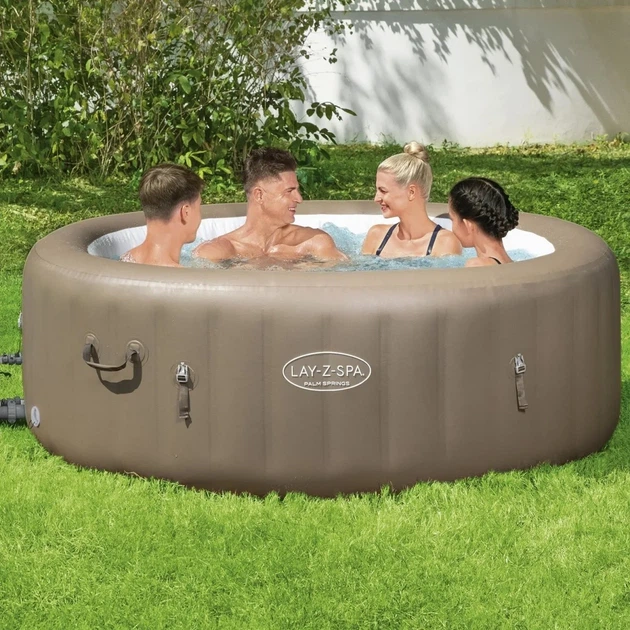 Надувной бассейн-джакузи Lay-Z-Spa Bestway 60017 с подогревом и аэромассаж на 916 л Коричневый - изображение 7