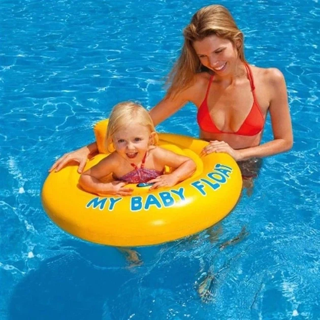 Надувной плотик для плавания на воде My Baby Float Intex 56585 Желтый - изображение 2