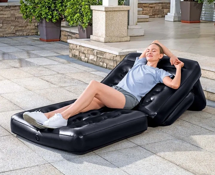 Односпальное надувное кресло-трансформер 5 в 1 191 x 97 x 64 см Bestway 75114 Черный - изображение 3