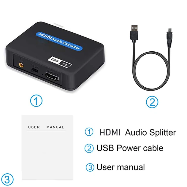 Конвертер HDMI Audio Extractor HDmatters, 4K HDMI на HDMI + SPDIF