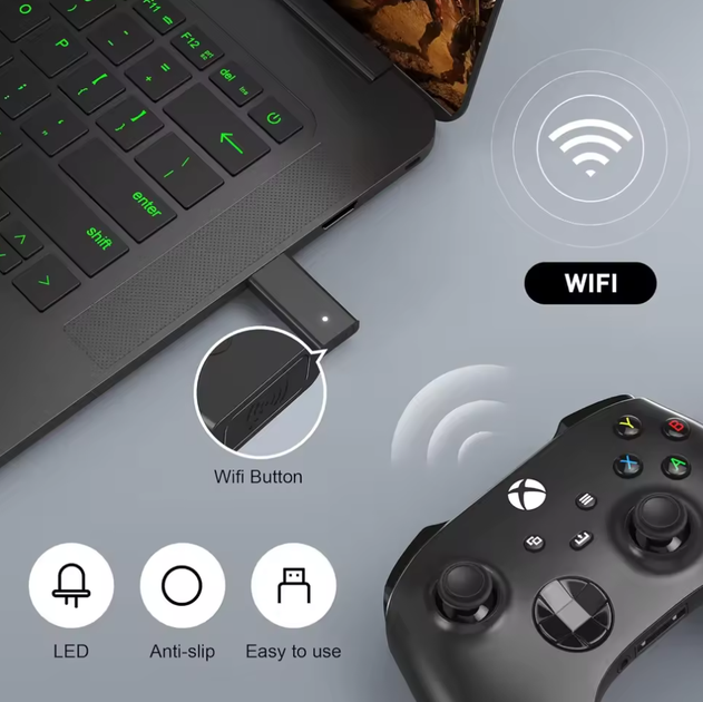 Бездротовий адаптер, ресівер геймпада Xbox One, Xbox One S/X, Xbox Elite Controller для Windows 10 - зображення 6