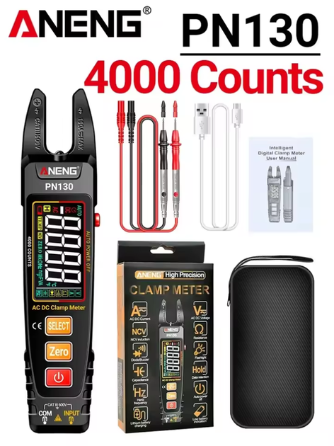 Токоизмерительные клещи / мультиметр цифровой ANENG PN130, True RMS, AC/DC 100А/600V - изображение 10