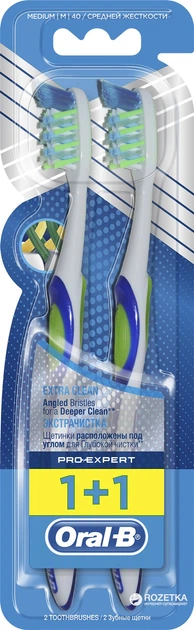 Набор зубных щеток Oral-B 1+1 Pro-Expert Экстрачистка средней жесткости (3014260022235) - Фото 1 Набор зубных щеток Oral-B 1+1 Pro-Expert Экстрачистка средней жесткости (3014260022235) - изображение 1