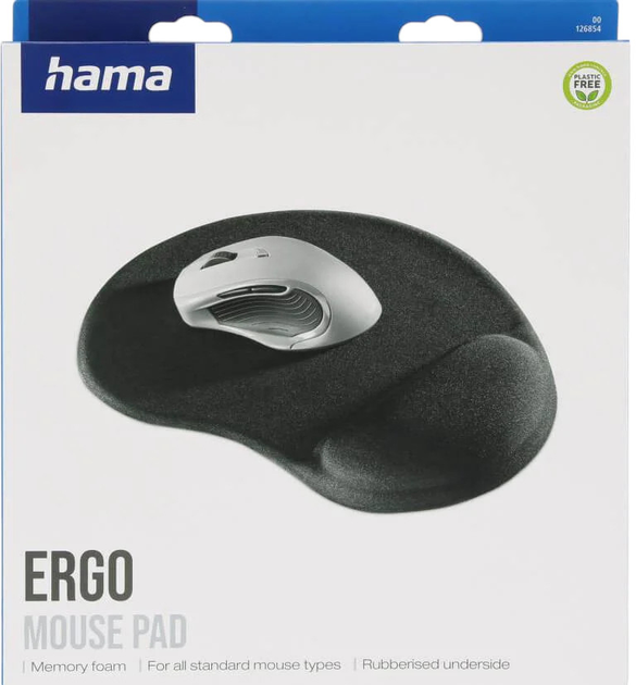 Podkładka pod mysz komputerową z poduszką pod nadgarstek Hama Mouse Pad Black (4047443515308) - obraz 5