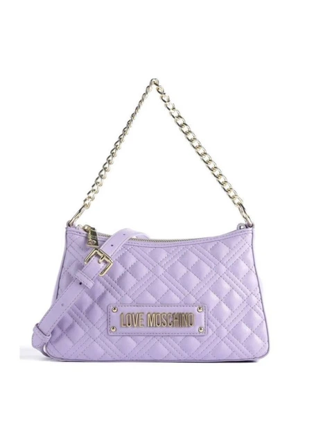 Сумка-багет жіноча Love Moschino стьобана екошкіра бузкова, розмір 22×13×6 см (LV00110-11) - Фото 1 Сумка-багет жіноча Love Moschino стьобана екошкіра бузкова, розмір 22×13×6 см (LV00110-11) - зображення 1