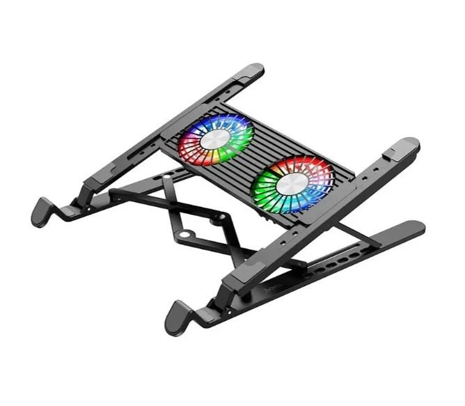 Охлаждающая подставка для ноутбука Hoco DH17 до 17.3" с RGB подсветкой - Фото 2 Охлаждающая подставка для ноутбука Hoco DH17 до 17.3" с RGB подсветкой - изображение 2