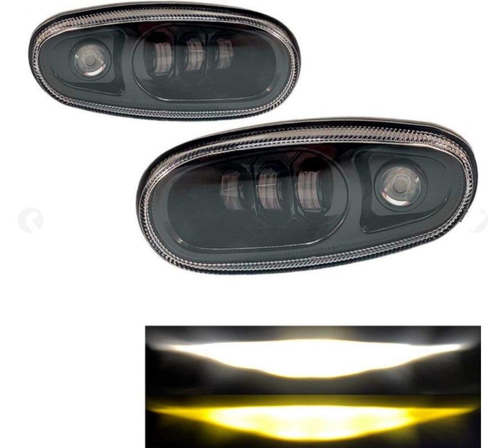 Фары противотуманные LEADER Daewoo Lanos LED фары с белым и желтым светом - изображение 6
