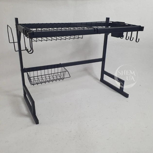 Органайзер полиця для сушіння та зберігання посуду Kitchen Rack, металева сушарка для посуду SRL-831 - зображення 9