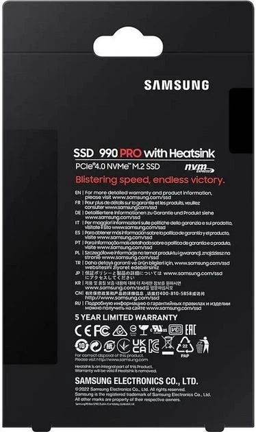 SSD накопичувач Samsung 990 PRO with Heatsink 2TB (MZ-V9P2T0CW