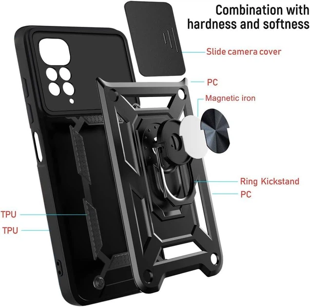 Удароміцний чохол Camshield Serge Ring for Magnet для Xiaomi Redmi Note 12 Pro 4G - Фото 5 Удароміцний чохол Camshield Serge Ring for Magnet для Xiaomi Redmi Note 12 Pro 4G - зображення 5