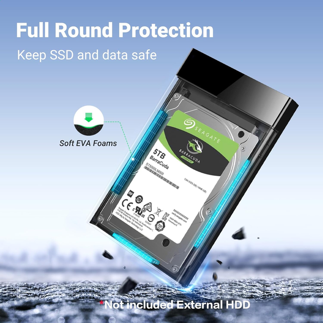 Зовнішня кишеня Ugreen USB 3.0 SATA III Hard Drive Enclosure Black (6957303838486) - зображення 7