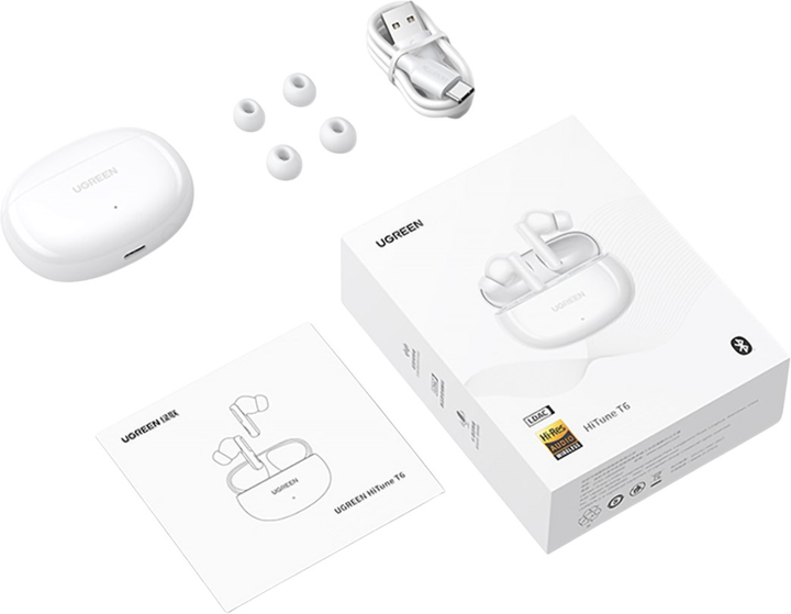 Słuchawki Ugreen HiTune T6 White (6941876211586) - obraz 3