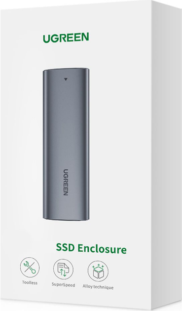 Kieszeń zewnętrzna Ugreen CM400 M.2 External Enclosure USB-A / USB-C Grey (6957303819034) - obraz 4