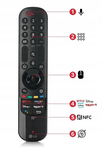 Пульт для телевізора LG AN-MR22GN Magic Remote 2022 чорний - Фото 3 Пульт для телевізора LG AN-MR22GN Magic Remote 2022 чорний - зображення 3