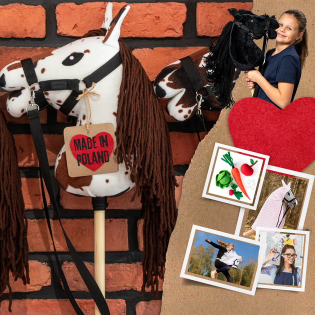 Koń na kiju Hobby Horse Skippi z kantarem i wodzami A4 Gniado-srokaty (5906361450650) - obraz 3