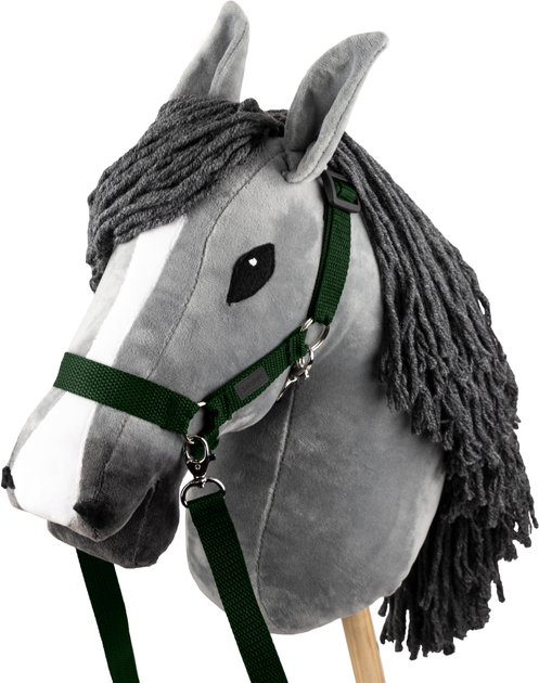 Akcesoria dla konia Hobby Horse Skippi Kantar, wodze, 2 wymienne futerka Ciemny zielony (5906361451077) - obraz 3
