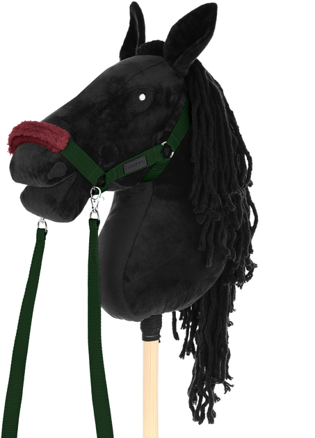 Akcesoria dla konia Hobby Horse Skippi Kantar, wodze, 2 wymienne futerka Ciemny zielony (5906361451077) - obraz 5