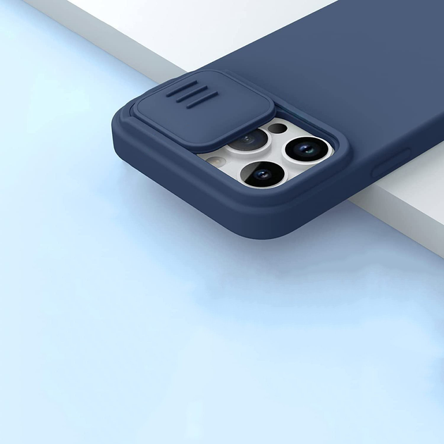 Etui Nillkin CamShield Silky Silicone Case do Apple iPhone 14 Pro Blue (6902048249264) - obraz 6