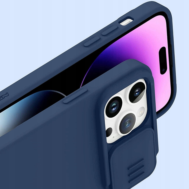 Etui Nillkin CamShield Silky Silicone Case do Apple iPhone 14 Pro Blue (6902048249264) - obraz 7