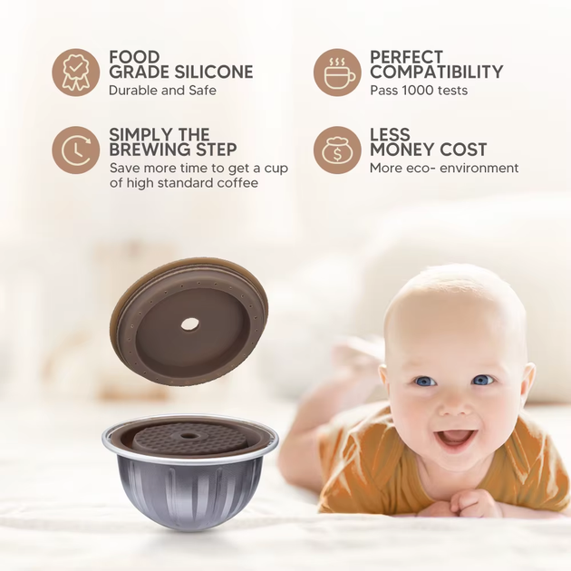 Многоразовая крышка на оригинальную капсулу для кофеварки Nespresso Vertuo Next, Vertuoline от ICafilas - изображение 7