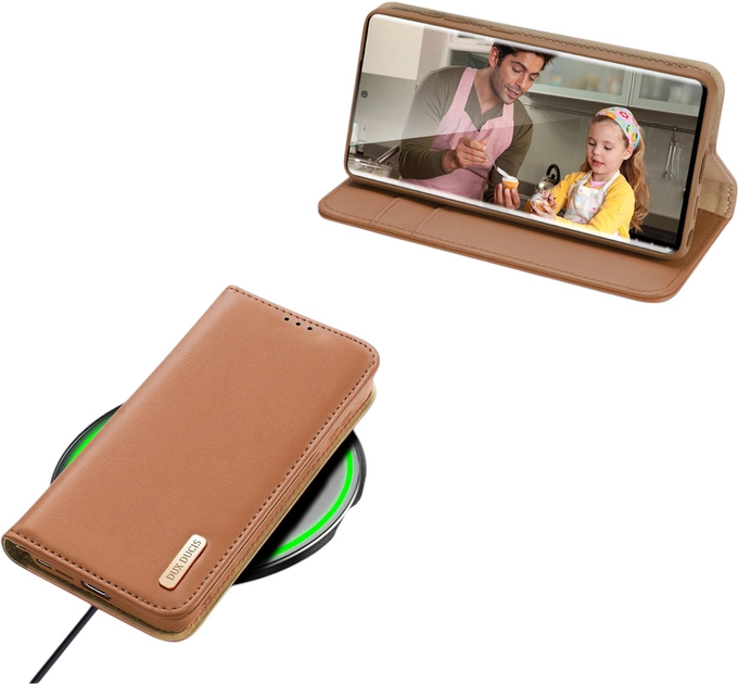 Etui z klapką Dux Ducis Hivo do Samsung Galaxy S23 Ultra Brown (6934913031797) - obraz 3