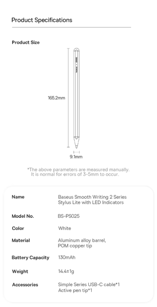Стилус для iPad - Baseus Stylus Lite для планшета Apple Pencil iPad Pro 2018-2023 - изображение 8