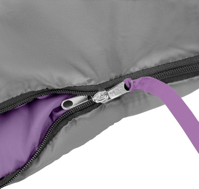 Спальний мішок двомісний Nils Camp NC2008 Розмір M Grey-Purple (5907695544732) - зображення 6