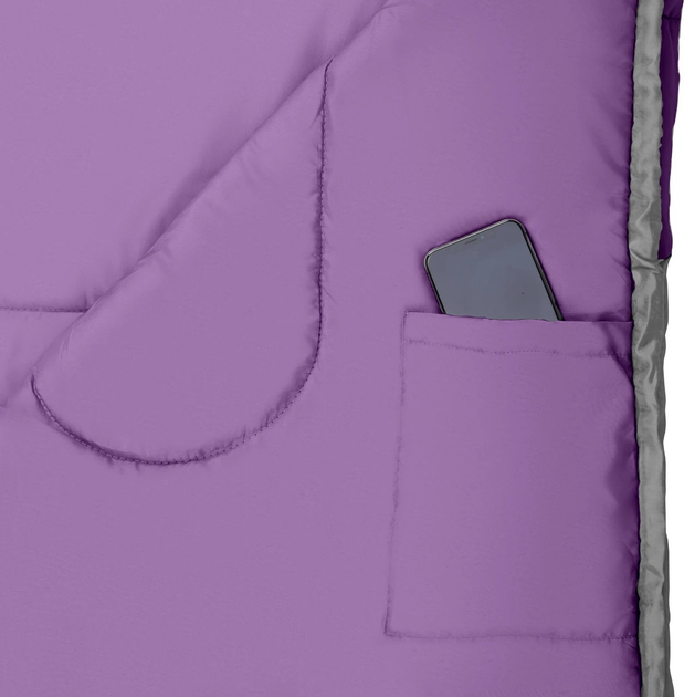 Спальний мішок двомісний Nils Camp NC2008 Розмір M Grey-Purple (5907695544732) - зображення 7