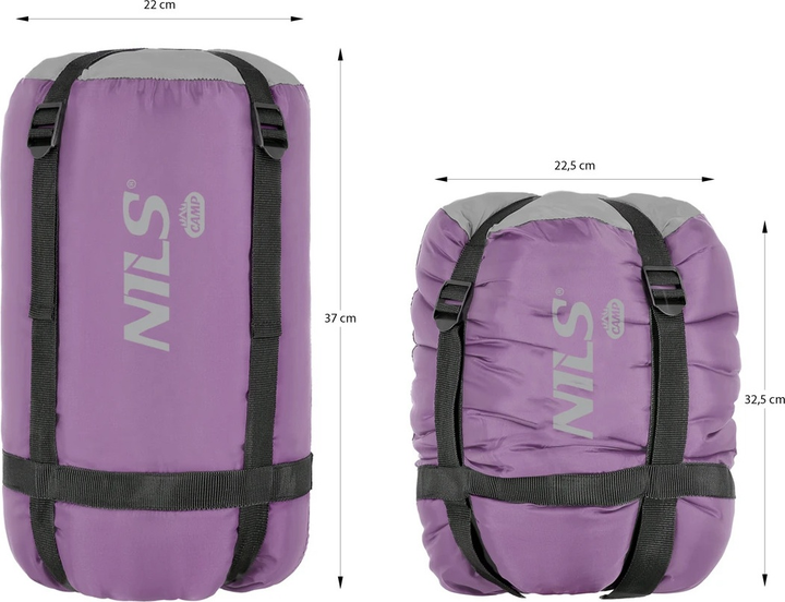 Спальний мішок двомісний Nils Camp NC2008 Розмір M Grey-Purple (5907695544732) - зображення 11