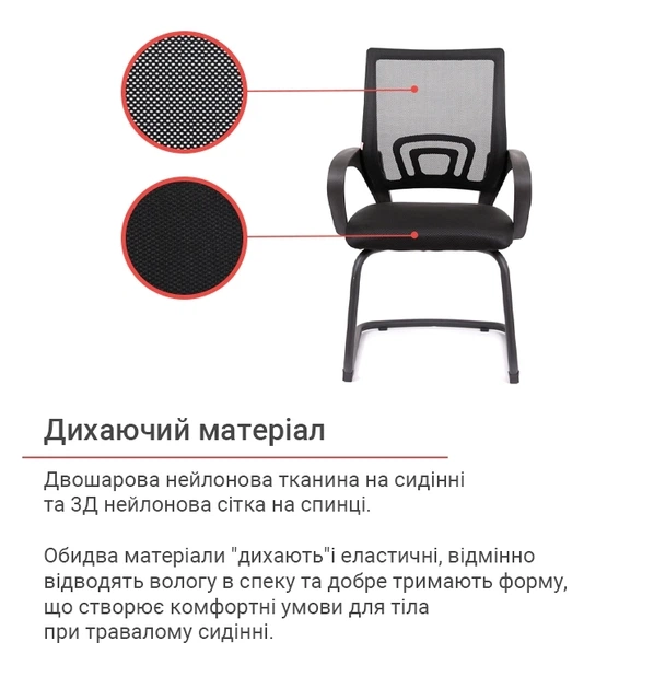 Кресло конференционное спинка сетка АКЛАС ТИТ Черный - изображение 15
