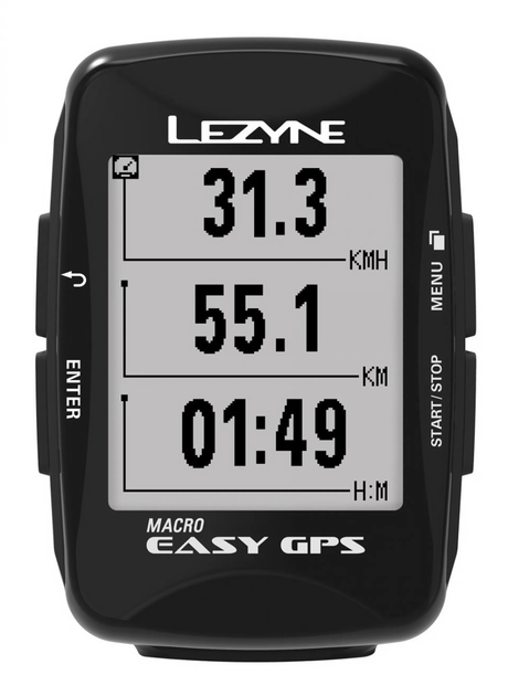 Велокомп'ютер Lezyne Macro Easy GPS чорний - Фото 1 Велокомп'ютер Lezyne Macro Easy GPS чорний - зображення 1