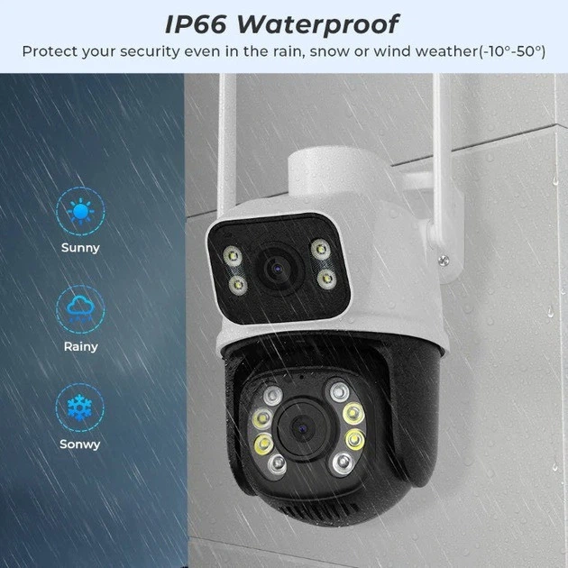 Вулична Wi-Fi IP-камера відеоспостереження Q25 PTZ з LED-підсвіткою і датчиком руху (6 Мп) - зображення 8