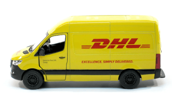 Микроавтобус Kinsmart Mercedes-Benz Sprinter почта DHL металлическая/инерция 1:48 KT5429W - изображение 7