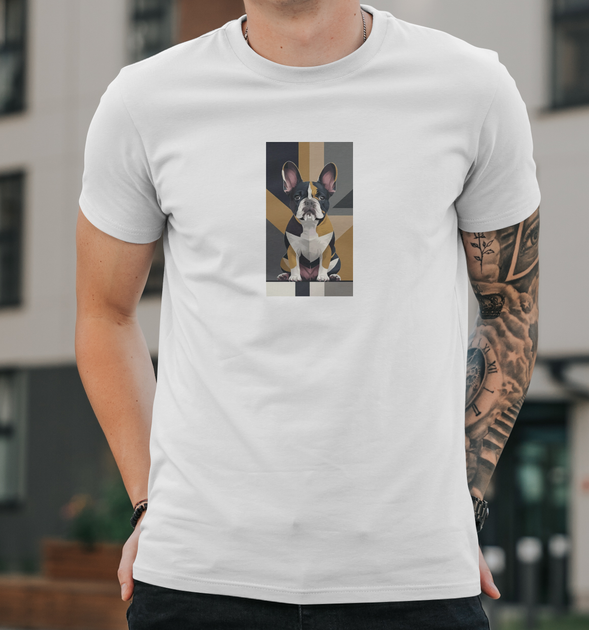 Мужская футболка B&C Collection с принтом Французкий Бульдог ART, S Белый - Фото 1 Мужская футболка B&C Collection с принтом Французкий Бульдог ART, S Белый - изображение 1