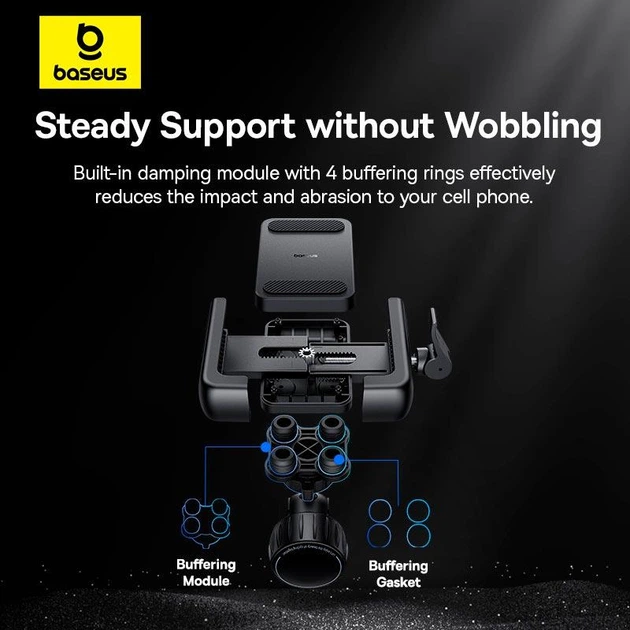 Велодержатель для смартфона Baseus GoTrip Bike Phone Mount (5,7"-7,2") Black (С40572301111-00) - изображение 8