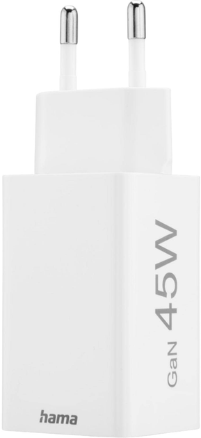 Зарядний пристрій Hama Mini GaN PD/QC 1 x USB-C, 2 x USB-A 45W White (4047443516558) - зображення 4